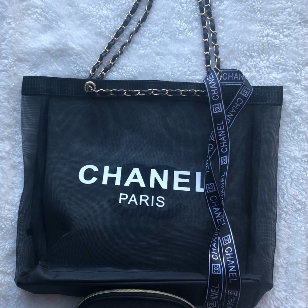 Chanel Mesh tote with pouch